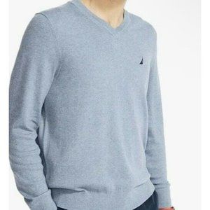 New Nautica Navtech Sweater Men's XXL Blue Classic Fit V-Neck‎ Knit Shirt